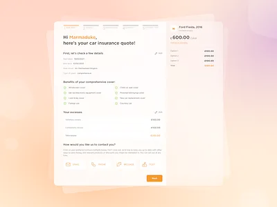 A dashboard showing discounted auto insurance quotes on a clean screen